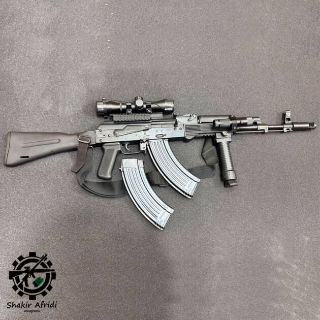 Ak103 chambered in 7.62x39 With Scop bypod torch and laser